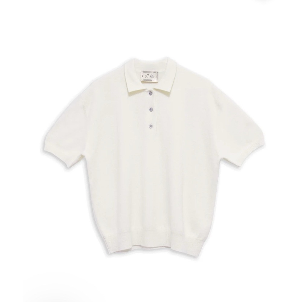 DEMYLEE‎ Darrin 100% Cashmere Polo Sweater XS Quiet Luxury Old Money Minimalist